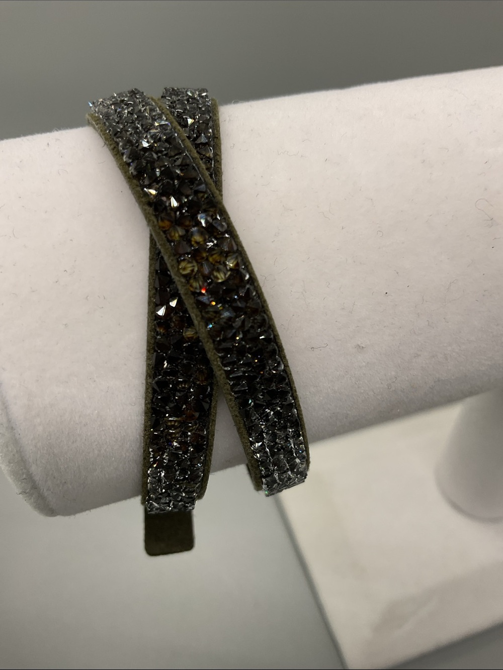 Origami Owl Amber Crystal Double Wrap Bracelet in Green